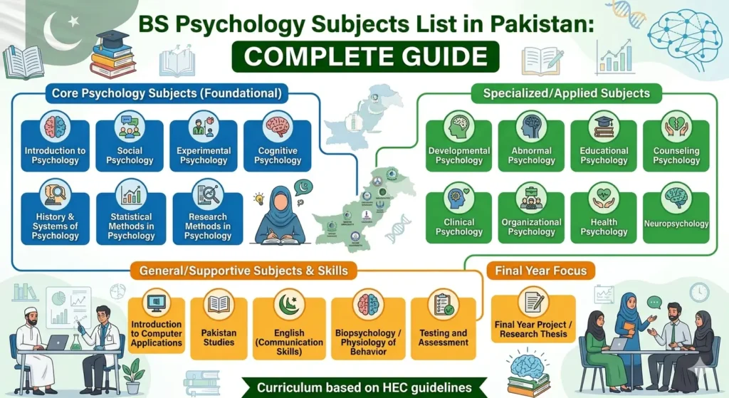 BS Psychology Subjects List in Pakistan