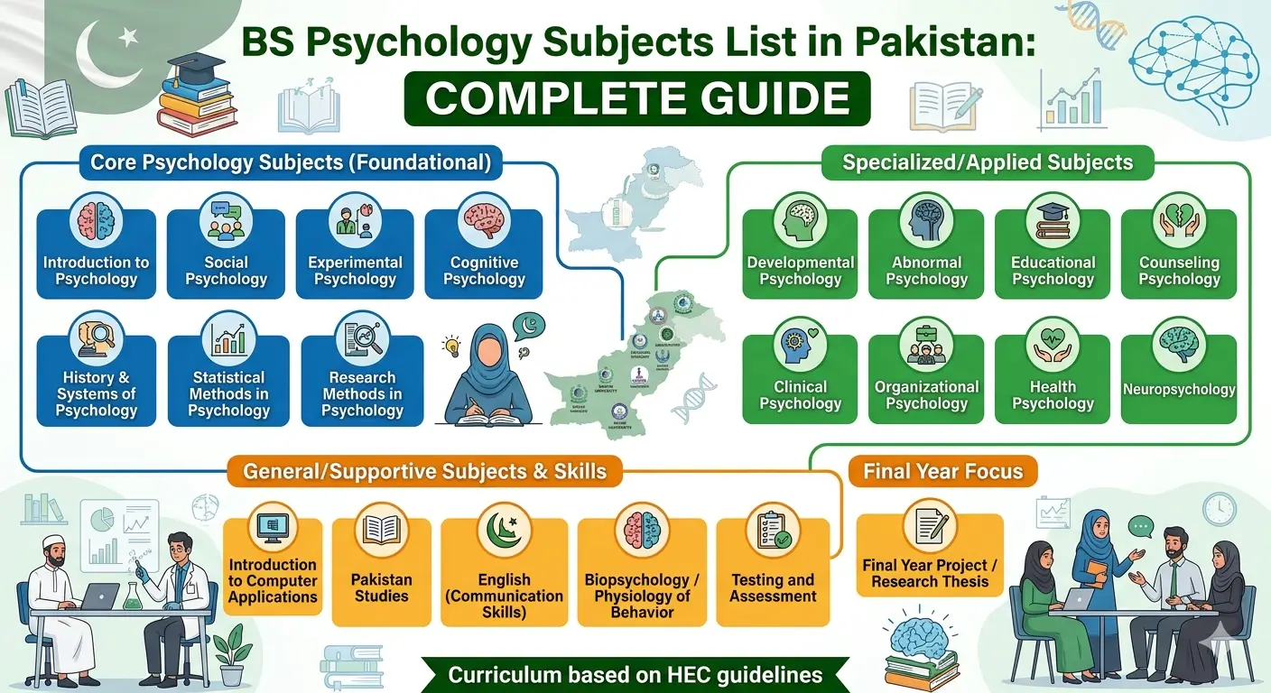 BS Psychology Subjects List in Pakistan